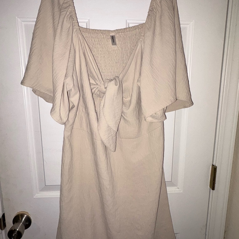 Chic Beige Mini Dress